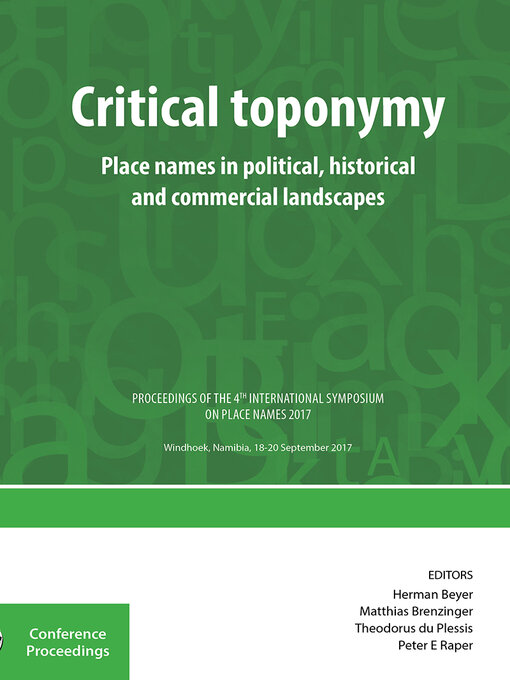 Title details for Critical toponomy by Theodorus du Plessis - Available